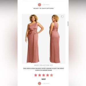 Dessy Collection by Vivian Diamond plus Sz 20 Bridesmaid Dress Gown Rose 3111